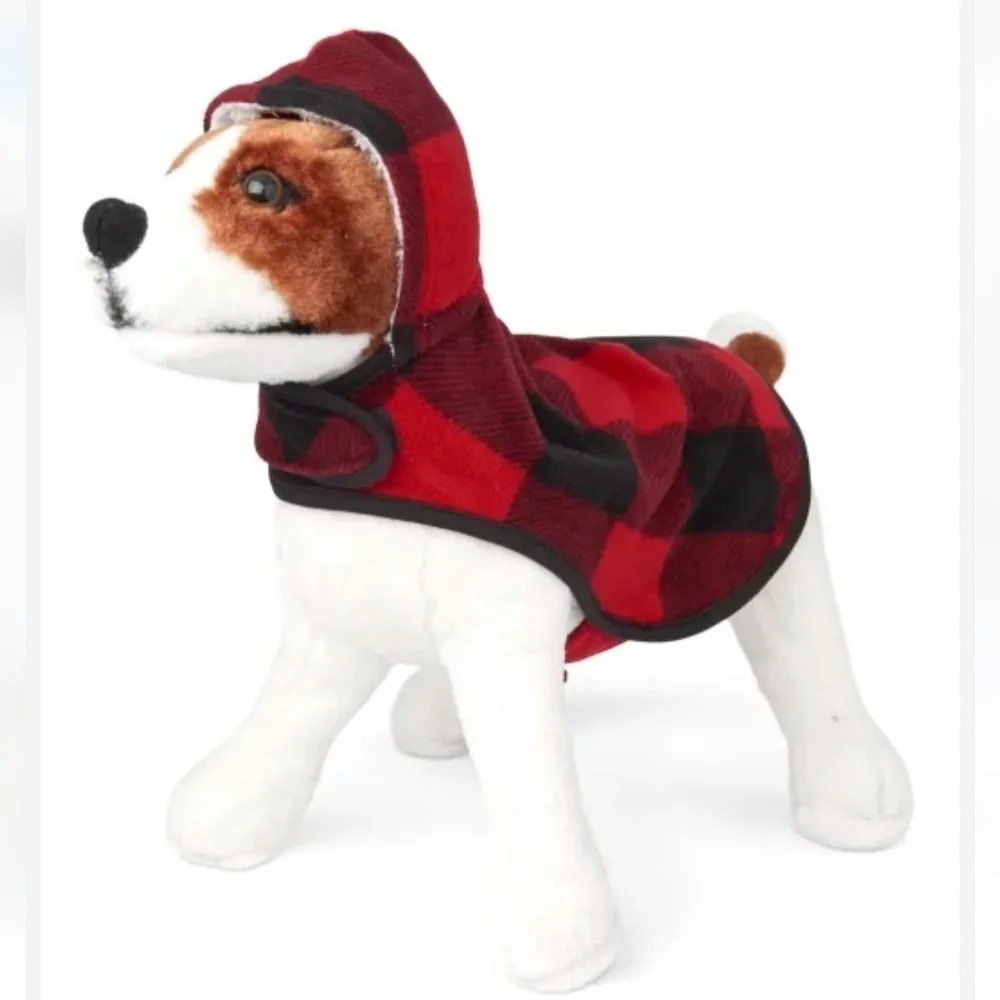 The Children’s Place Dog Bear Buffalo Plaid Fleece Coat Size Small NEW with Tags